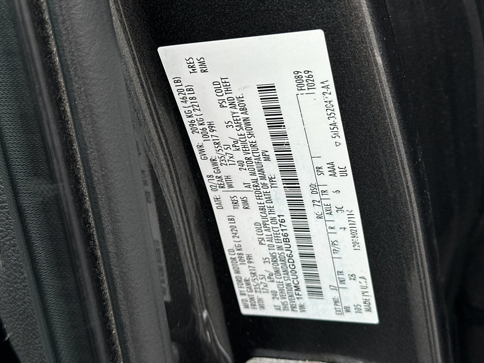 2018 Ford Escape SE