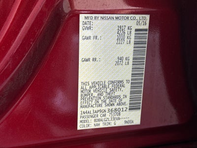2016 Nissan Altima 2.5 S