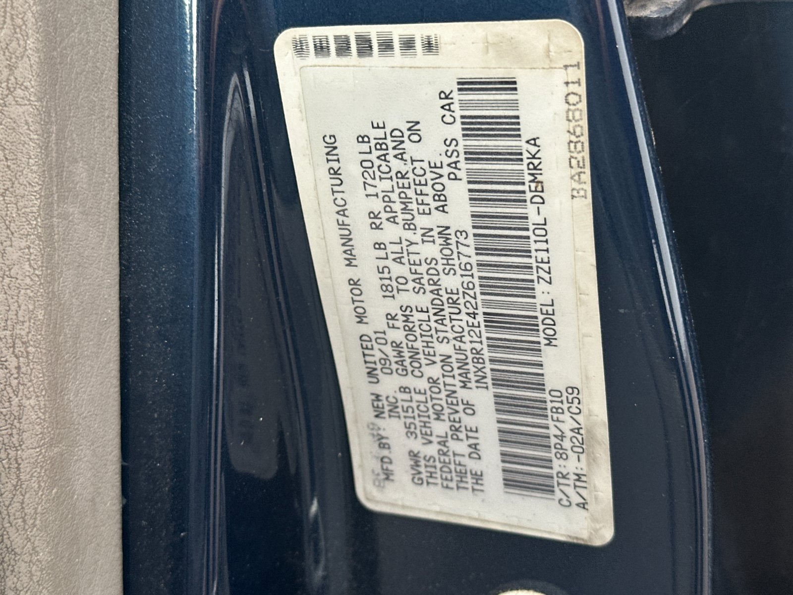 2002 Toyota Corolla CE