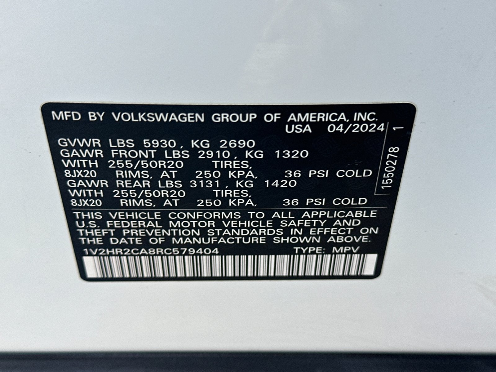 2024 Volkswagen Atlas 2.0T SE w/Technology