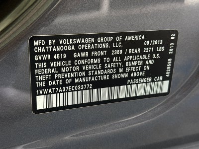 2014 Volkswagen Passat 1.8T Wolfsburg Edition