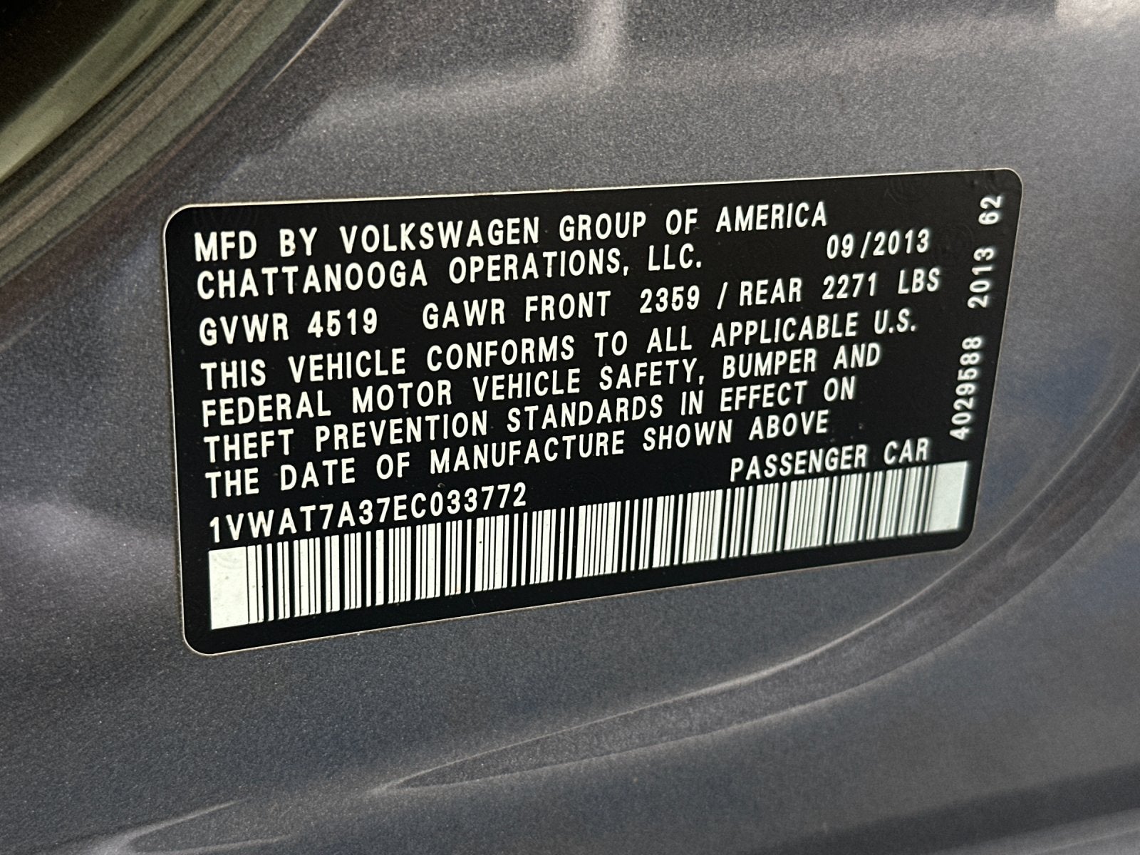 2014 Volkswagen Passat 1.8T Wolfsburg Edition