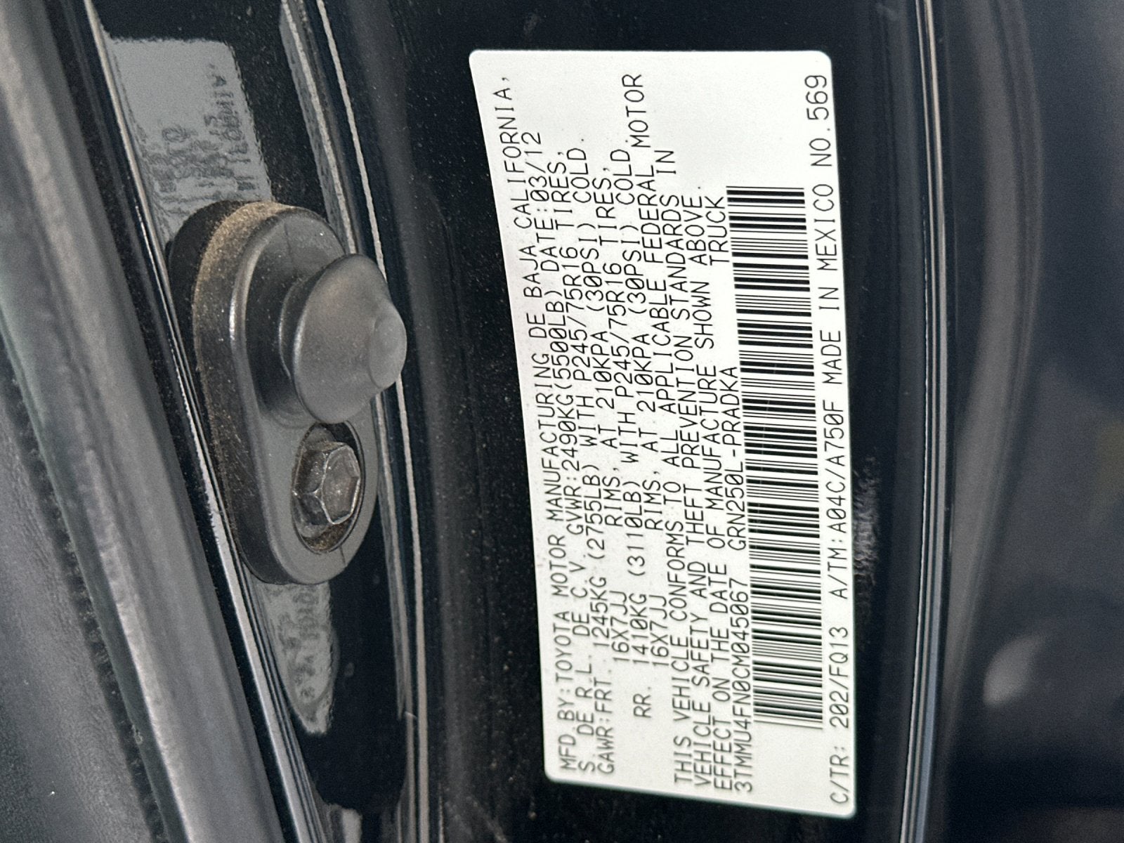 2012 Toyota Tacoma Base V6