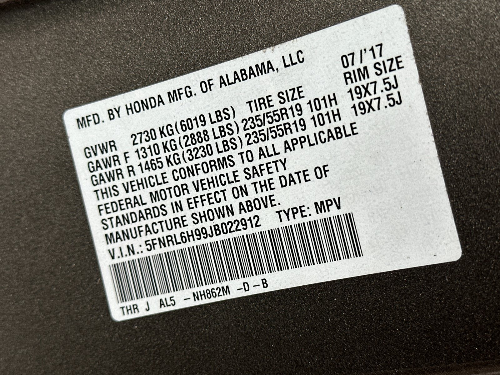 2018 Honda Odyssey Elite