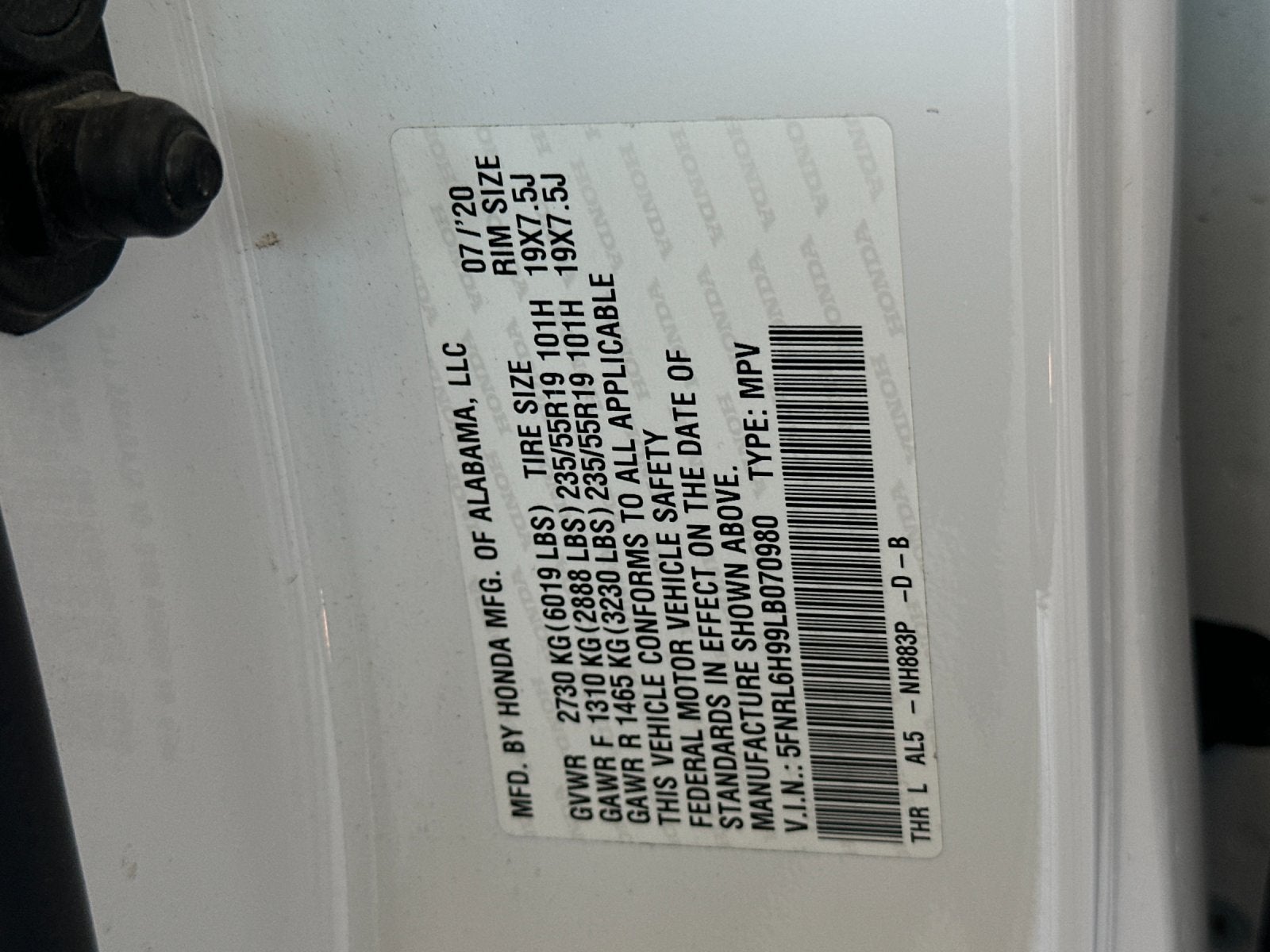 2020 Honda Odyssey Elite