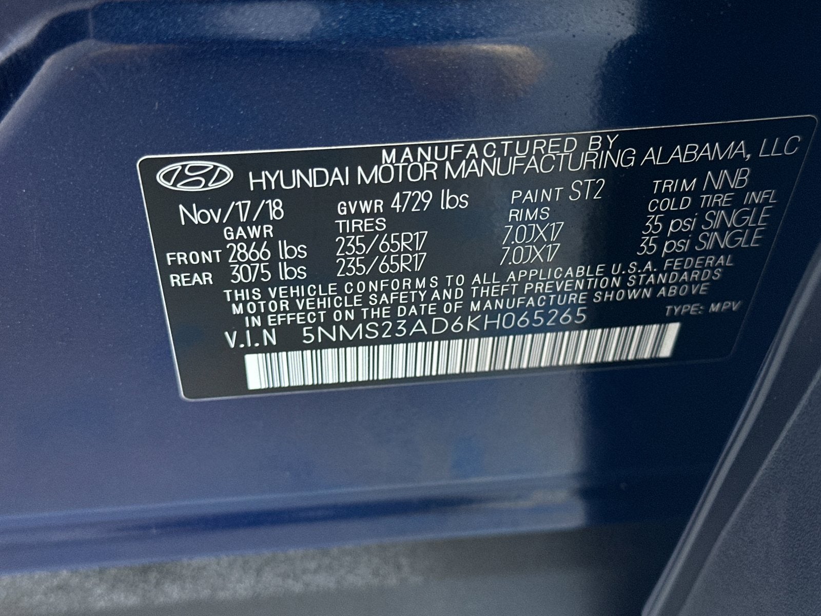 2019 Hyundai Santa Fe SE