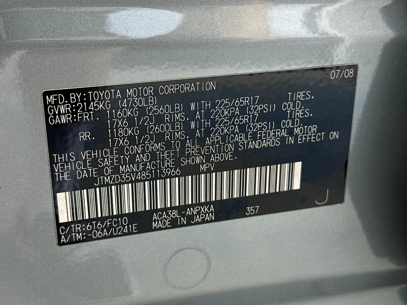 2008 Toyota RAV4 Base