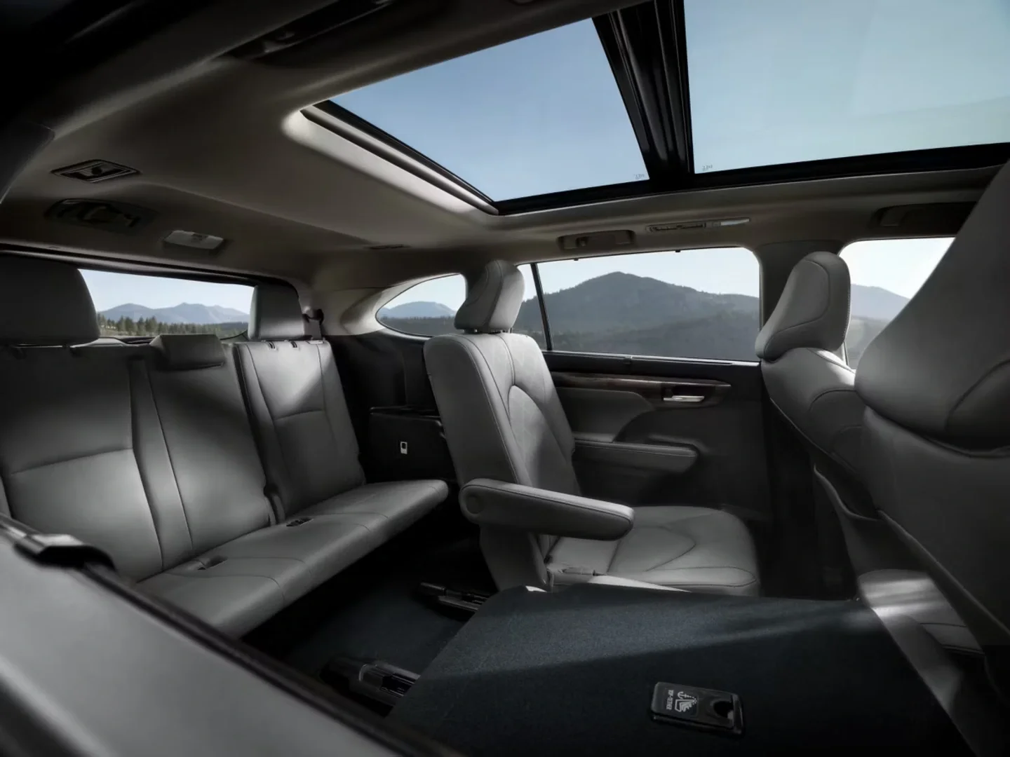 Interior view of the Toyota Highlander dashboard and cabin