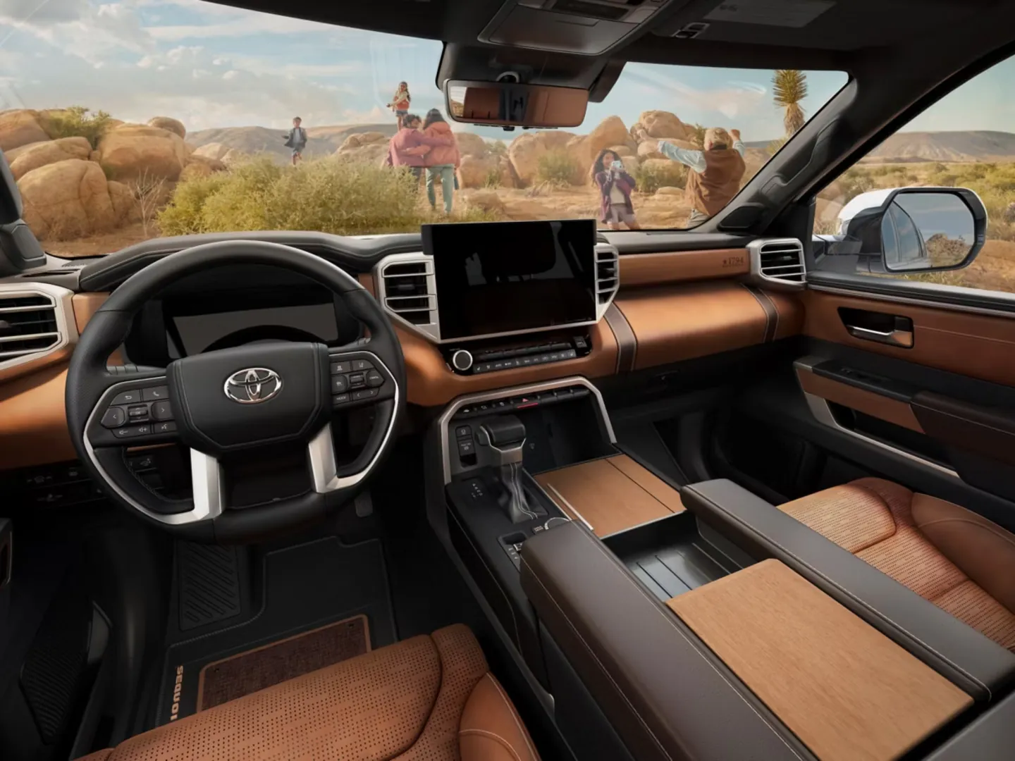 Interior view of the Toyota Sequoia dashboard and cabin
