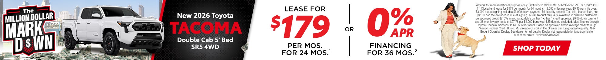 new 2026 Toyota Tacoma lease deal