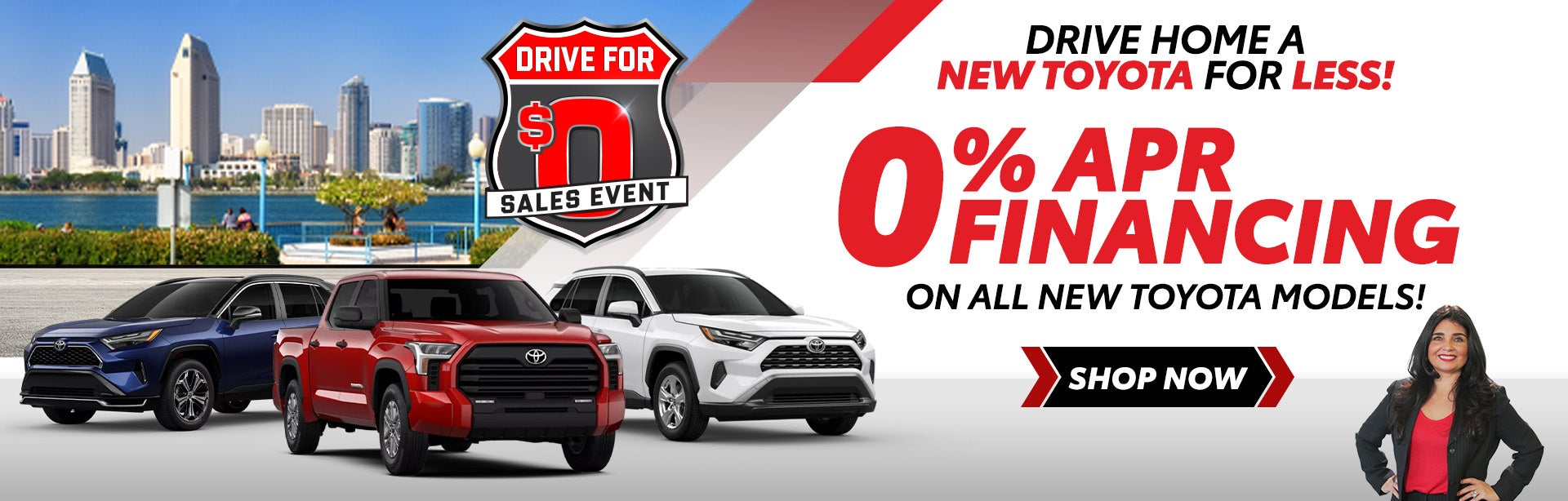 0% APR on all new Toyota models